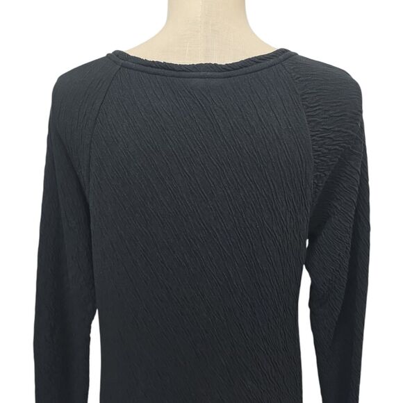 Pure J Jill Black Textured Dress Shift Sweater Long Sleeve Size Medium Pockets - Picture 12 of 13